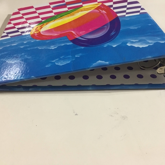 LISA FRANK VINTAGE  90s RAINBOW HEART 3 RING  BINDER RARE - Picture 8 of 16